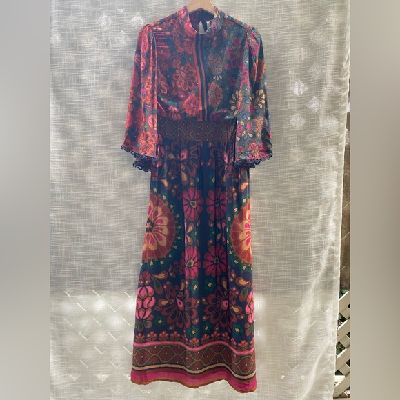 FARM RIO MAXI DRESS M petite Made in India - Picture 10 of 14